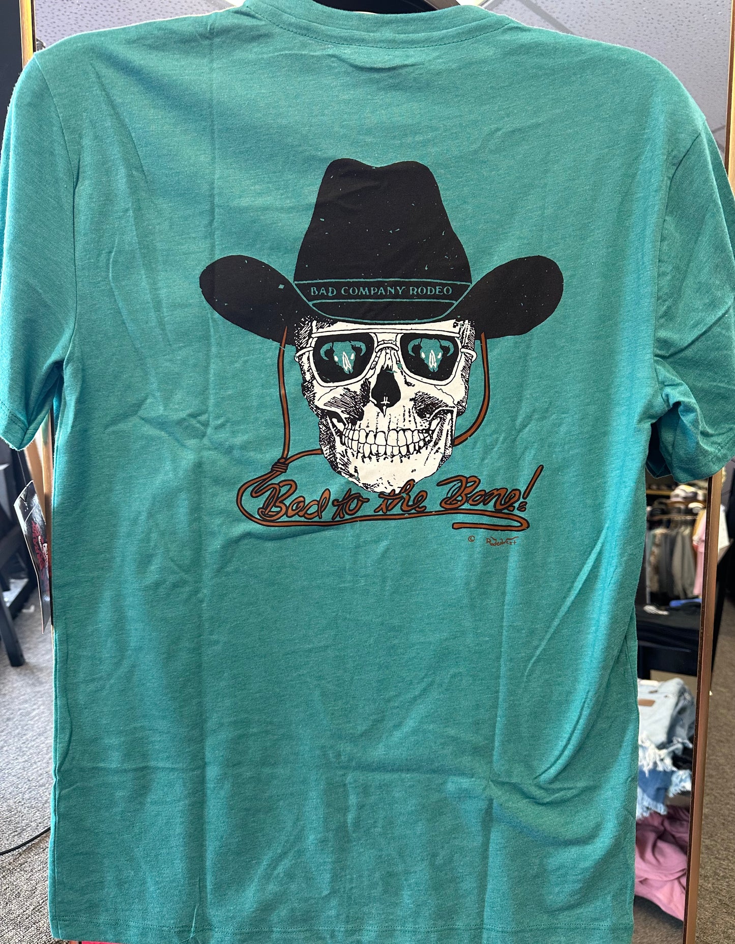 HOOEY BAD COMPANY MENS TEAL CREW NECK SHORT SLEEVE TSHIRT