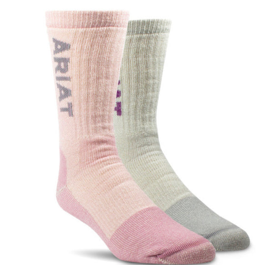 ARIAT MERINO WOOL BLEND STEEL TOE CREW SOCKS