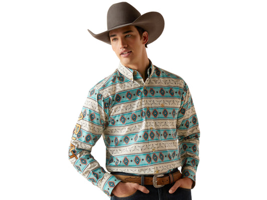 ARIAT MENS TEAM CRUZ FITTED LONG SLEEVE SHIRT