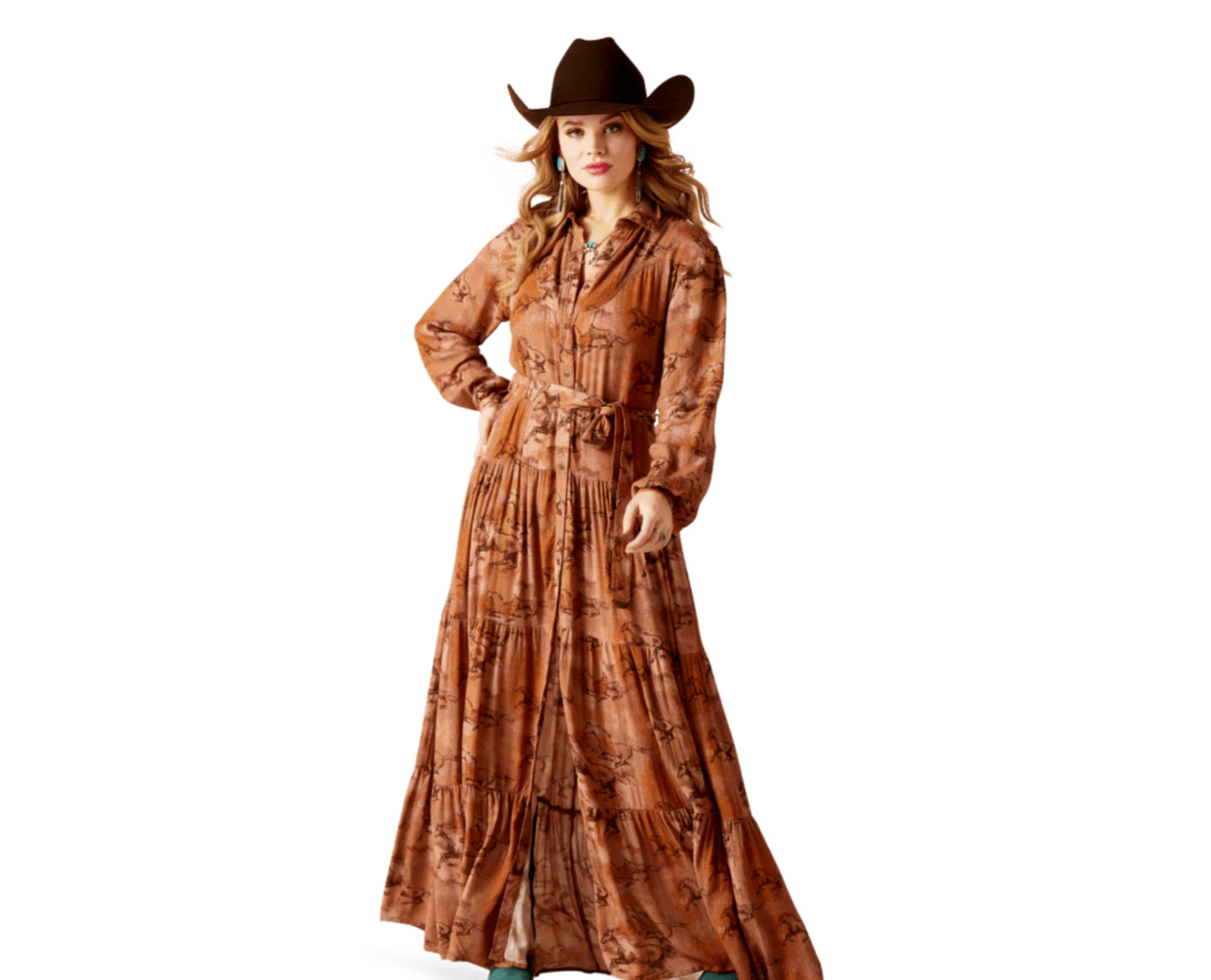 ARIAT WOMENS GALLOP AWAY MAXI DRESS