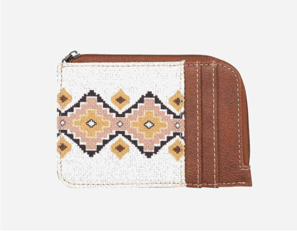 WRANGLER SOUTHWESTERN ART PRINT MINI ZIP CARD CASE