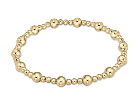 E NEWTON CLASSIC SINCERITY PATTERN 5 MM BEAD BRACELET GOLD
