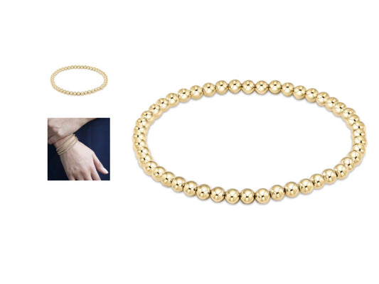 E NEWTON CLASSIC GOLD 4 MM BEAD BRACELET
