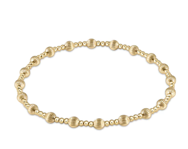 E NEWTON DIGNITY SINCERITY PATTERN 4 MM BEAD BRACELET GOLD