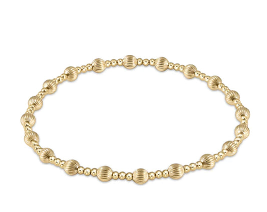 E NEWTON DIGNITY SINCERITY PATTERN 4 MM BEAD BRACELET GOLD
