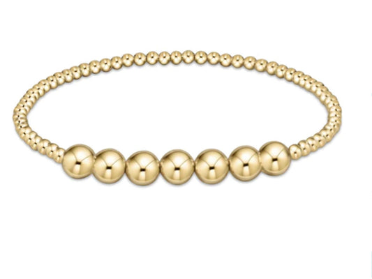 E NEWTON CLASSIC GOLD BEADED BLISS 3 MM/6 MM BEAD BRACELET