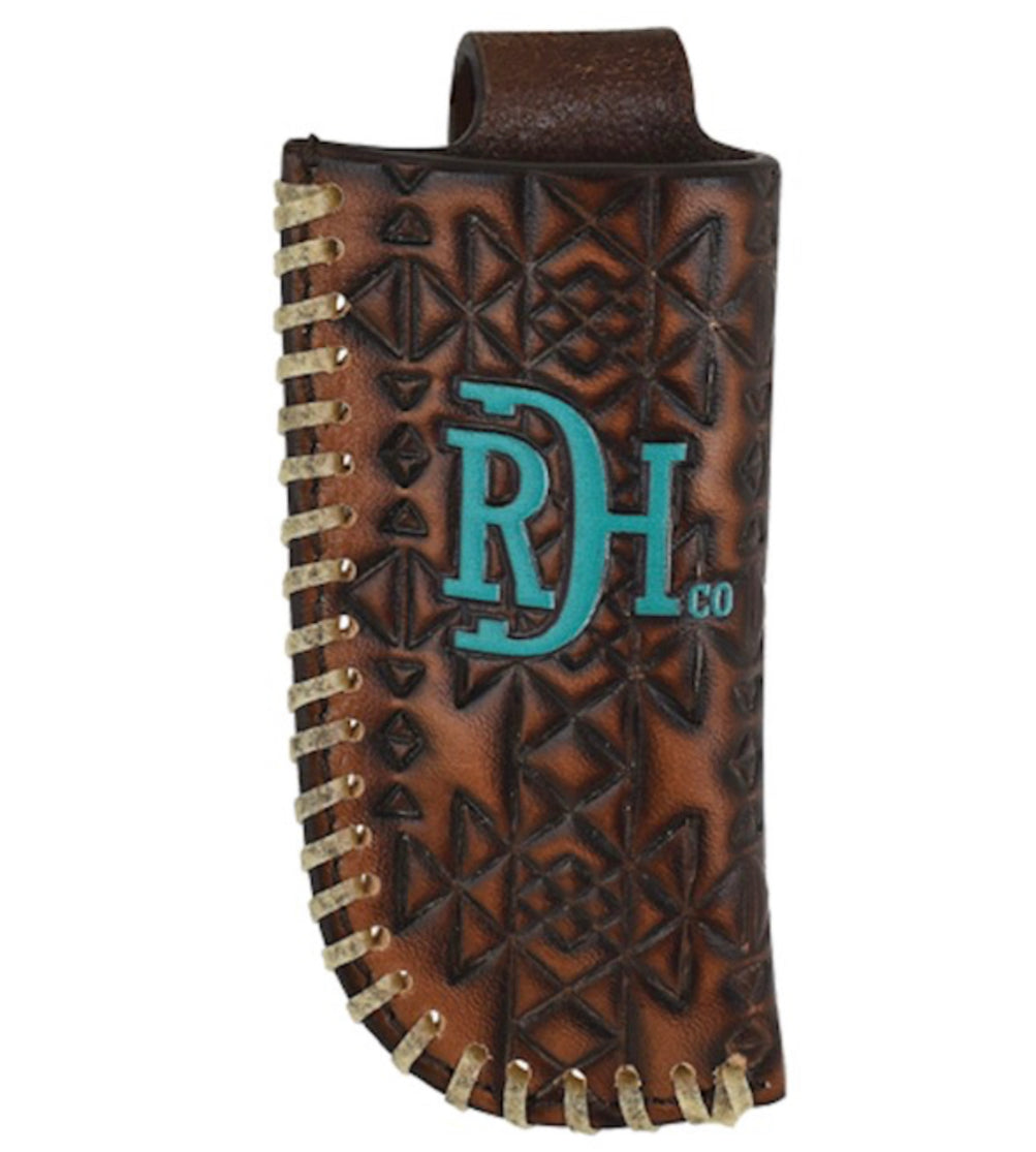 RED DIRT HAT CO KNIFE SHEATH RAWHIDE LACED EDGE