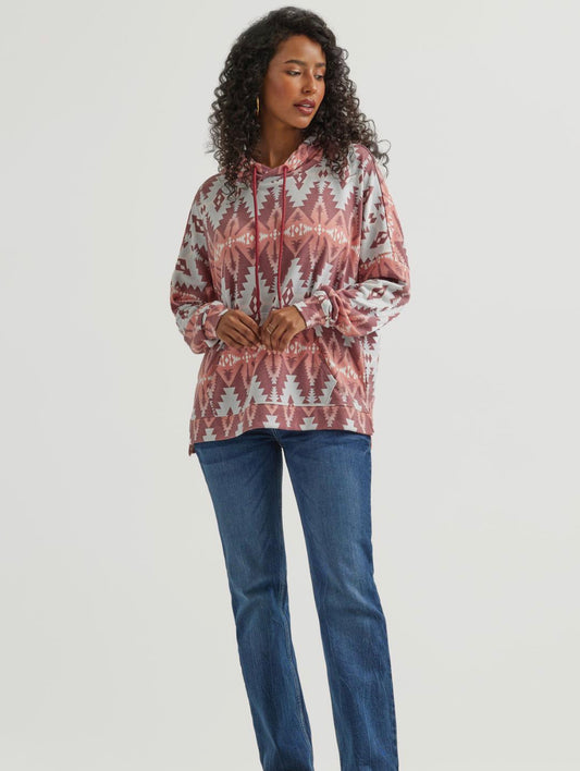 WRANGLER WOMENS LONG SLEEVE AZTEC HOODIE