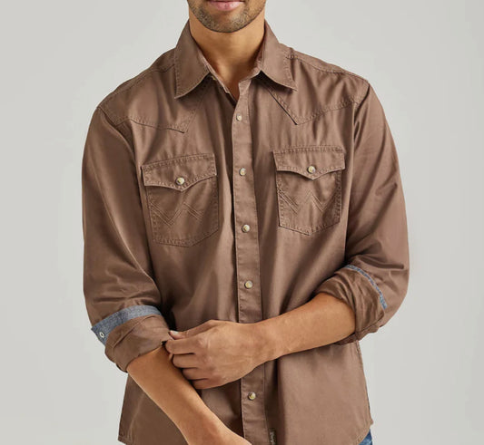 WRANGLER RETRO PREMIUM LONG SLEEVE SNAP SHIRT-MODERN FIT