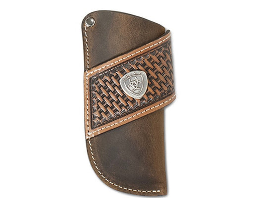 ARIAT VERTICAL BASKET WEAVE SUN BURST KNIFE SHEATH