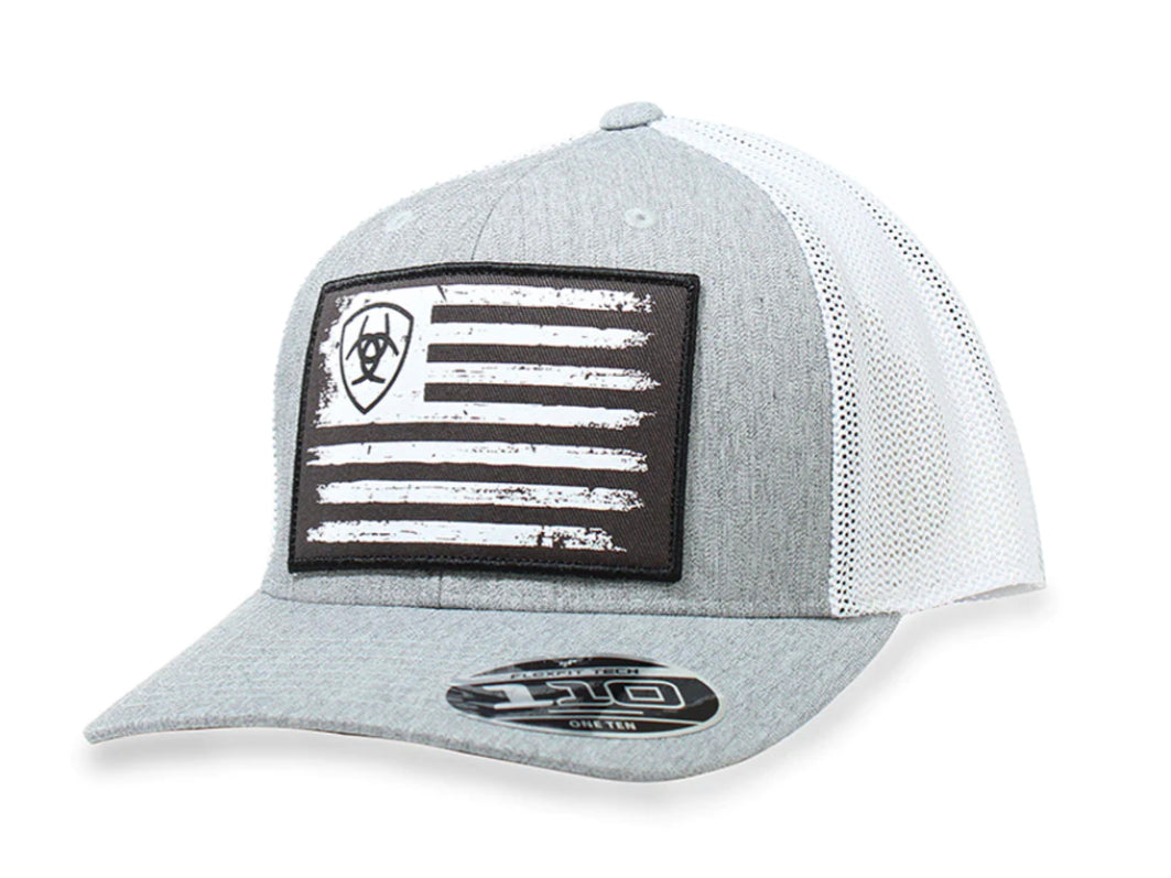 ARIAT MENS GREY FLAG CAP