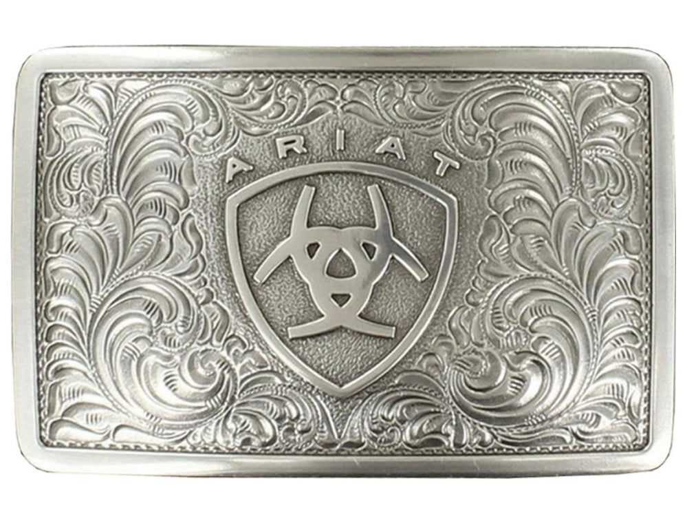 ARIAT RECTGANGLE SMOOTH EDGE FILIGREE BELT BUCKLE