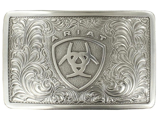 ARIAT RECTGANGLE SMOOTH EDGE FILIGREE BELT BUCKLE