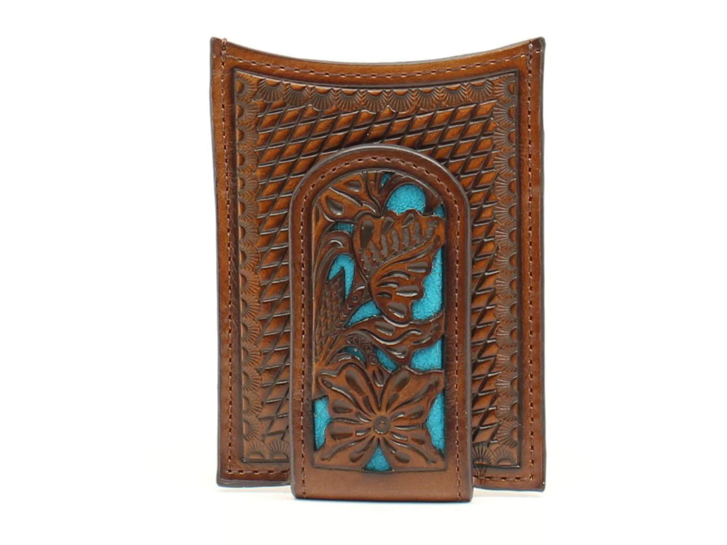 NOCONA MONEY CLIP FLORAL OVERLAY WALLET