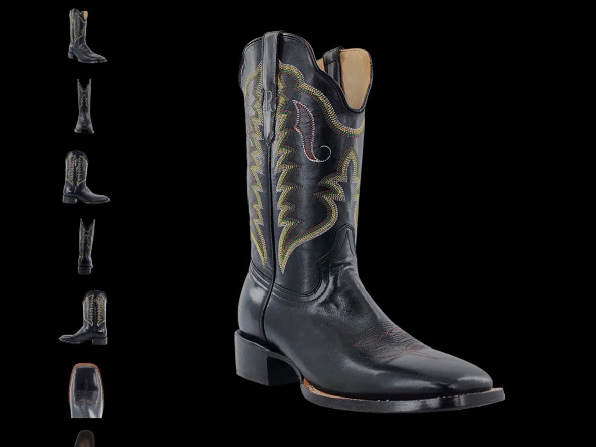 R WATSON BLACK RANCH HAND CALF BOOT