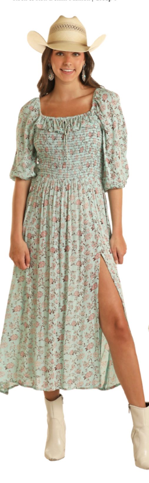 ROCK & ROLL DENIM WOMENS FLORAL BOHO DRESS