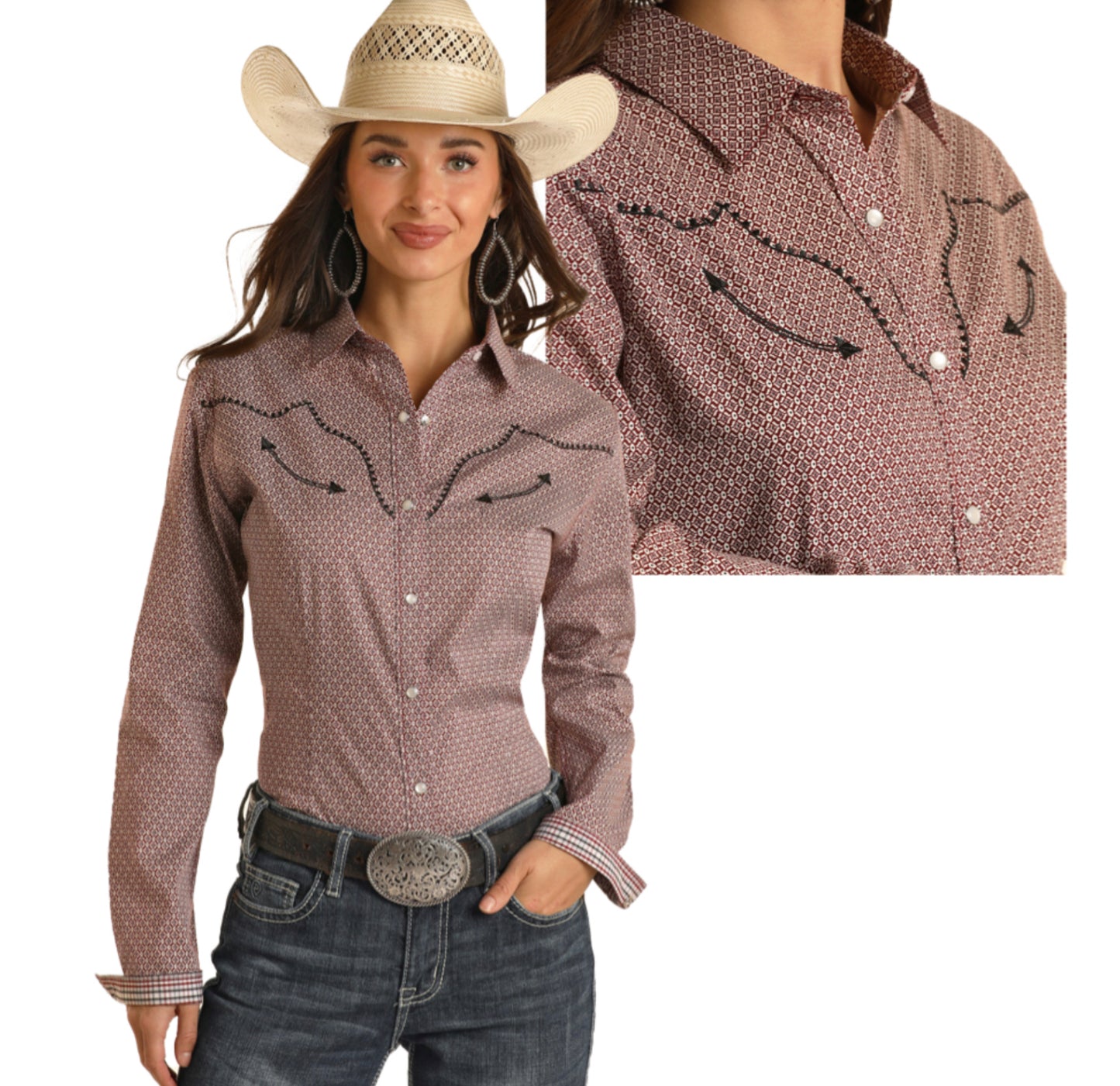 ROCK & ROLL DENIM WOMENS LONG SLEEVE SNAP