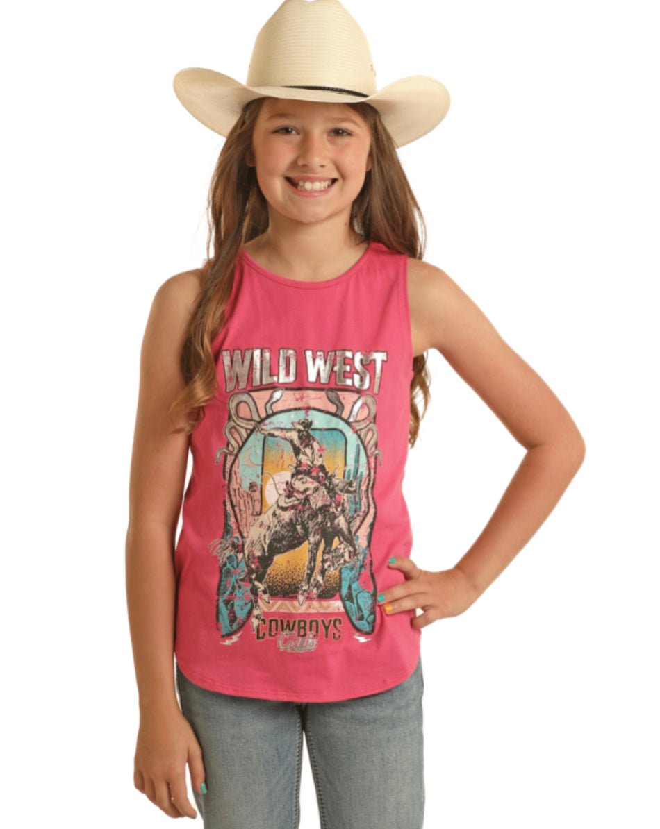 ROCK & ROLL DENIM GIRLS GRAPHIC T-BACK TANK