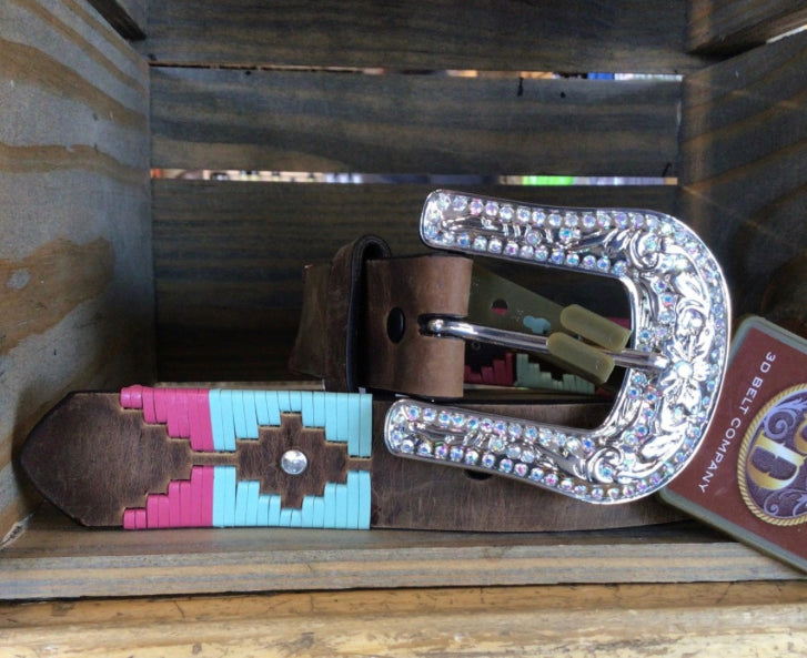 M&F GIRLS SOUTHWESTERN EMBROIDERED BELT