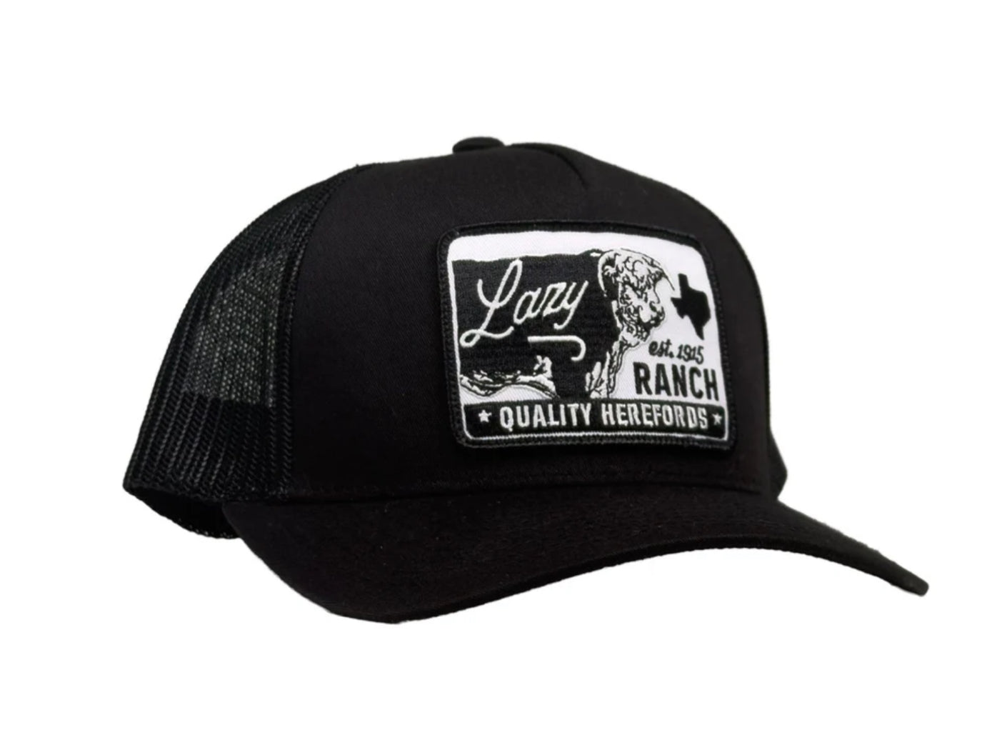 LAZY J RANCHWEAR BLACK LEGADO MID PROFILE TRUCKER HAT