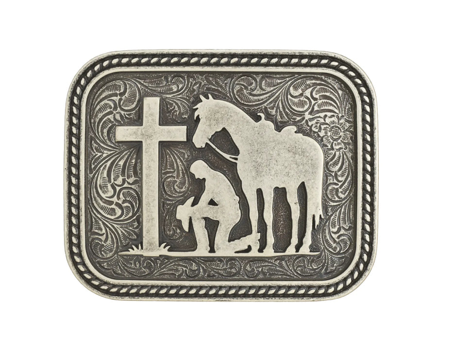 NOCONA MENS BUCKLE RECTANGLE COWBOY PRAYER