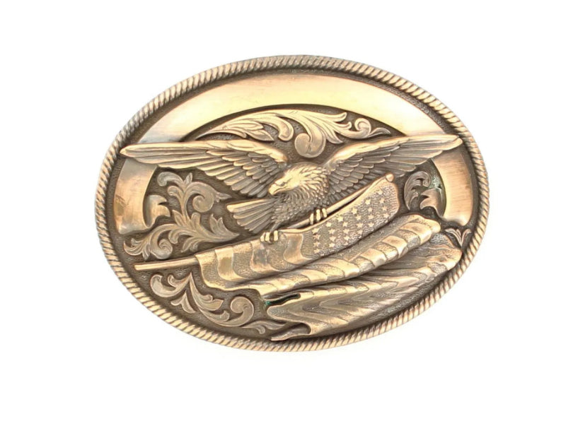 NOCONA MENS BUCKLE AMERICAN EAGLE BRONZE