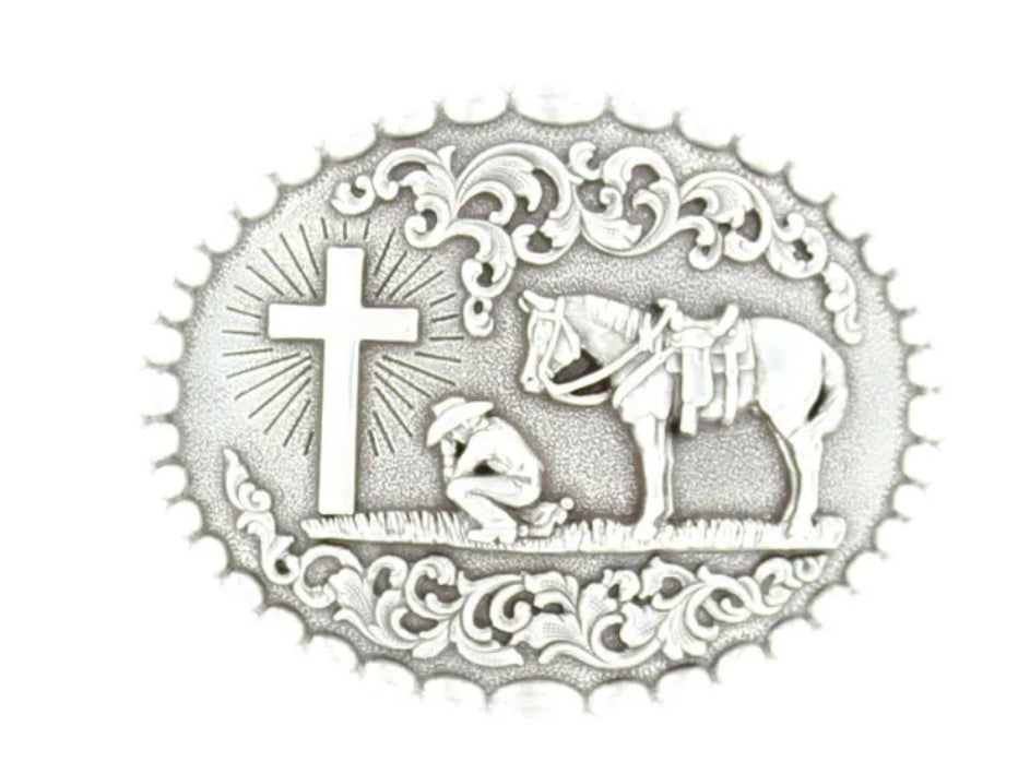 NOCONA MENS OVAL COWBOY PRAYER BUCKLE