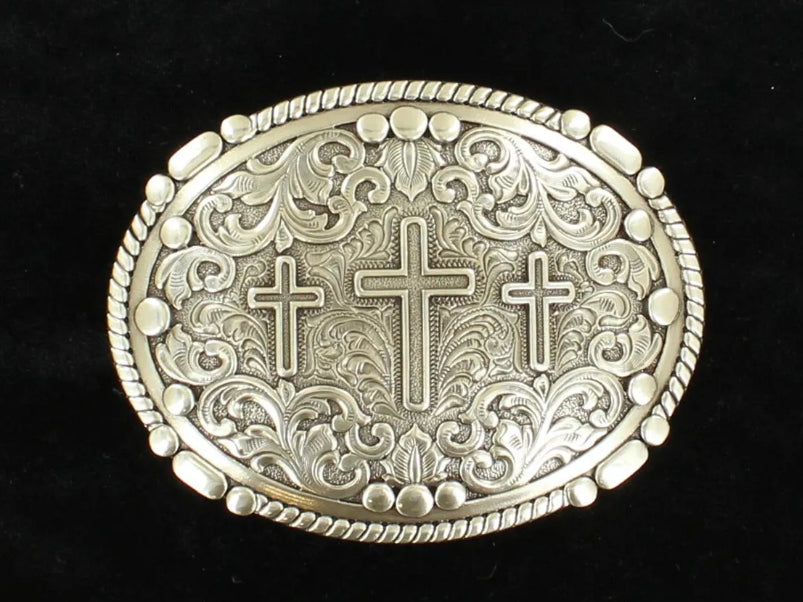 NOCONA MENS TRIPLE CROSS OVAL BUCKLE