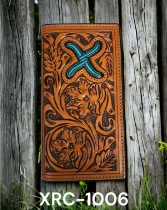 TWISTED X RODEO TAN W/ EMERALD X WALLET