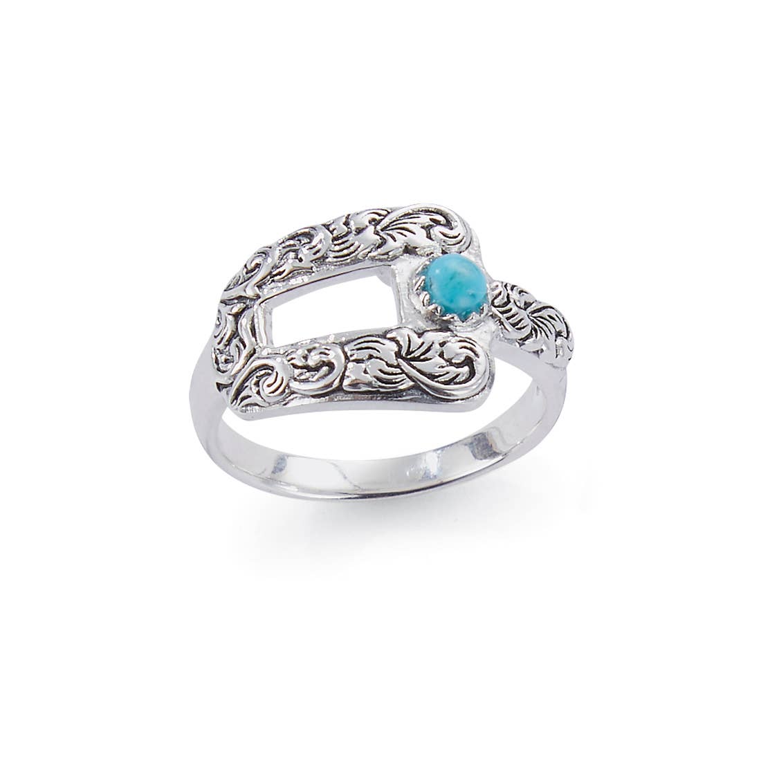 Back in the Saddle - Sterling Silver Vintage Turquois Ring: 8