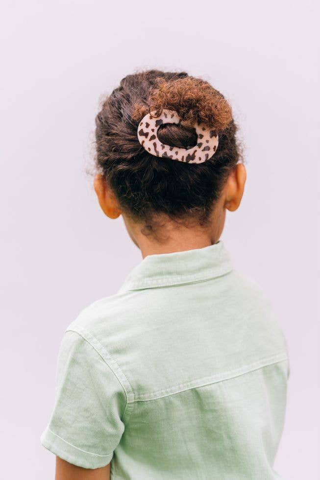 TELETIES - Round Flat Hair Clip | Small | Blonde Tortoise