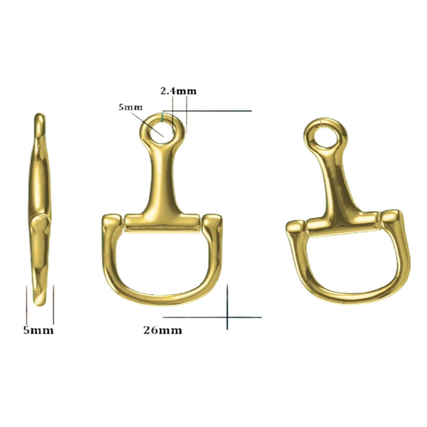 Westrian International - Stainless Steel Equestrian Snaffle Bit Two Tone Necklace: 17.8”