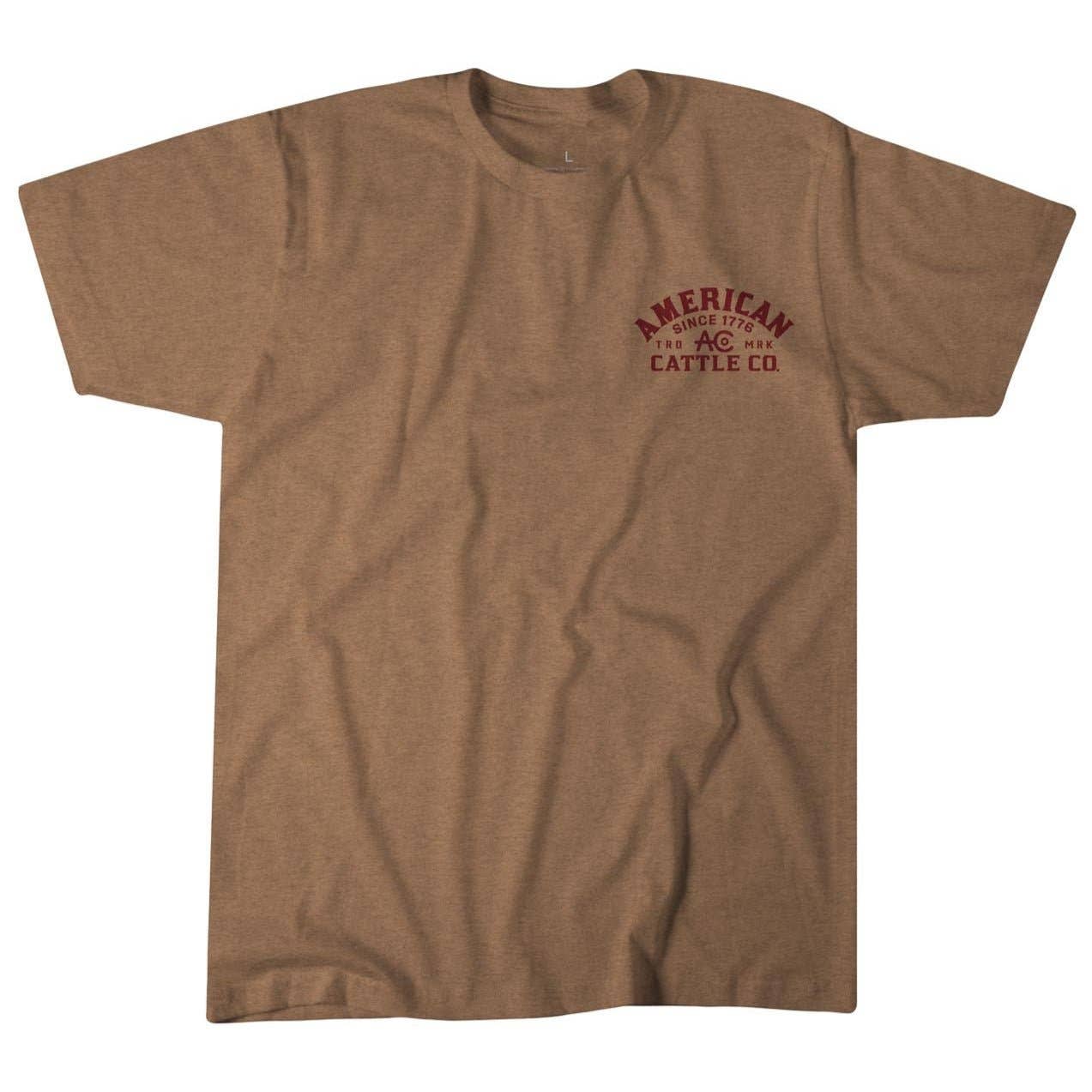 American Cattle Co - Shadowhorn Tee: Gold Heather / XL