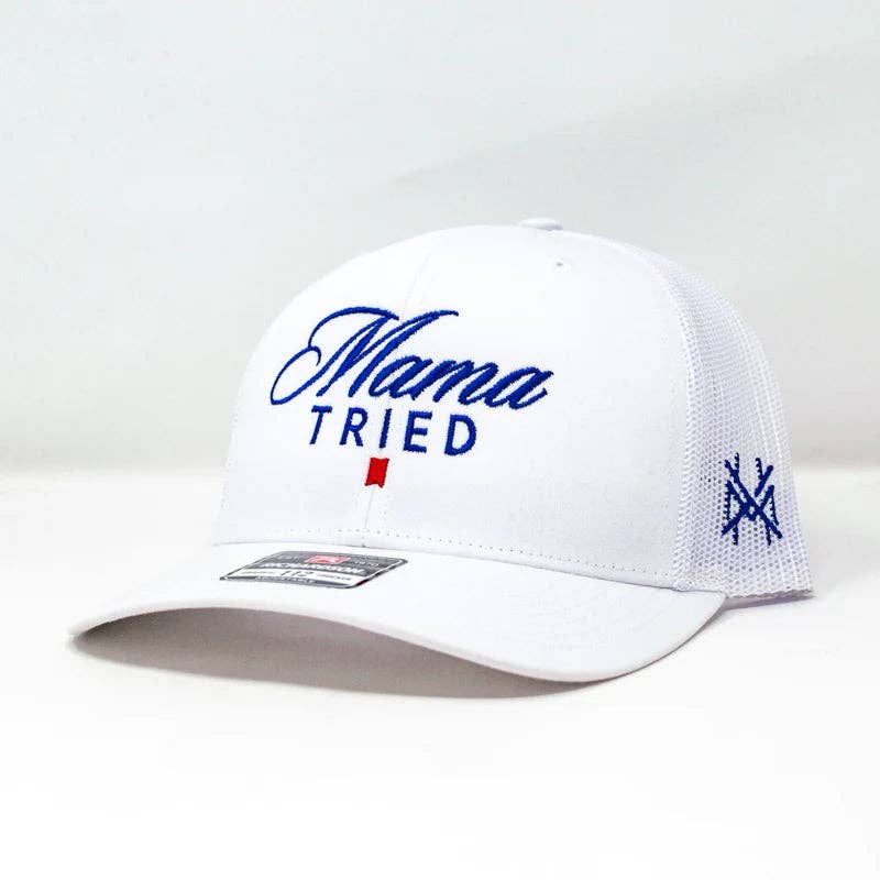 The Mad Hatter Co - MHC Mama Tried Ultra Trucker Hat: 6006 Yupoong White