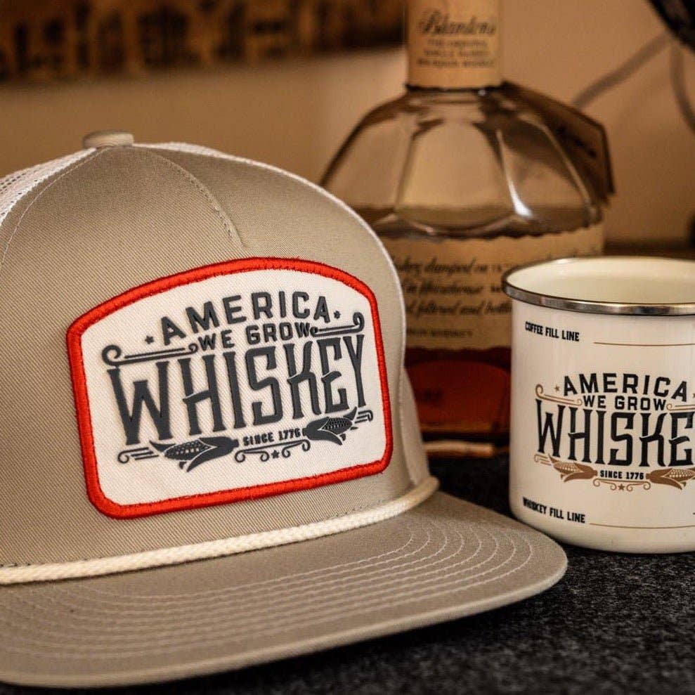 American Cattle Co - We Grow Whiskey Hat - Flat: Olive