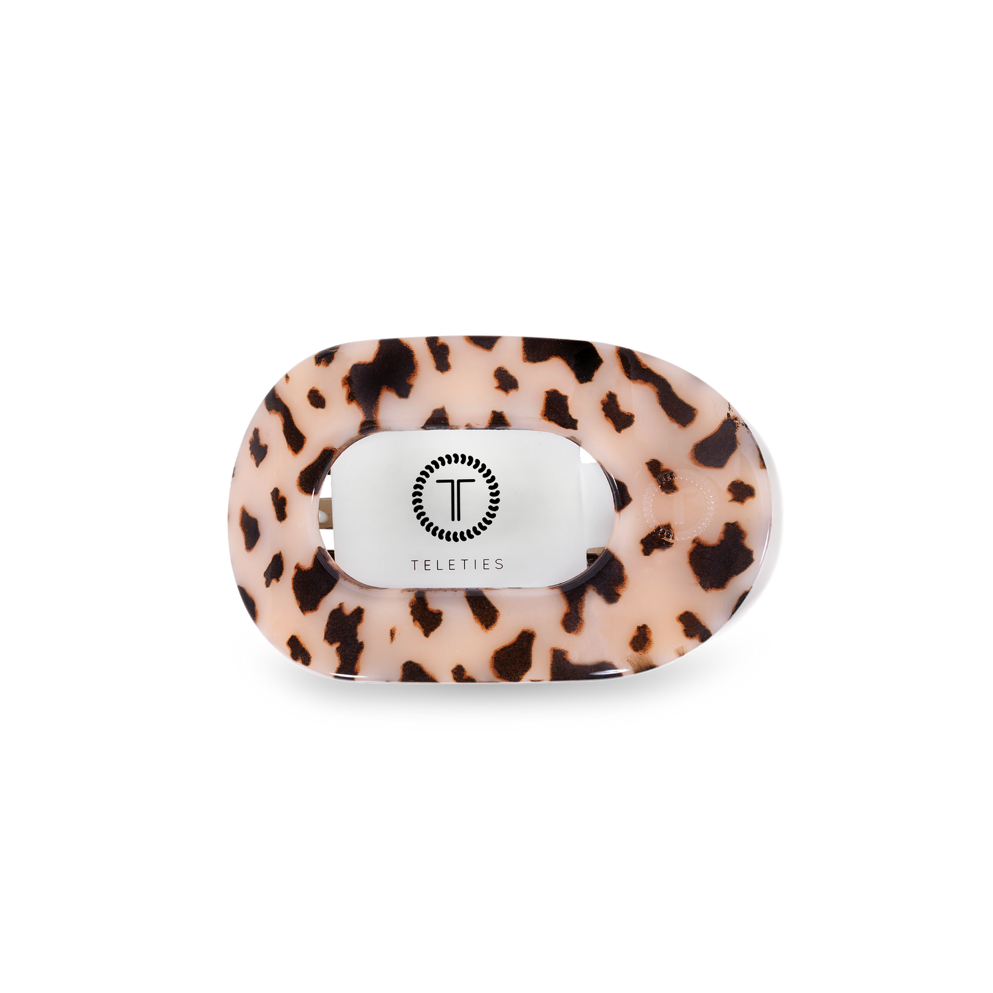TELETIES - Round Flat Hair Clip | Small | Blonde Tortoise