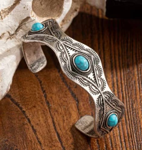 Westrian International - Western Imitation Turquoise Cuff Bracelet