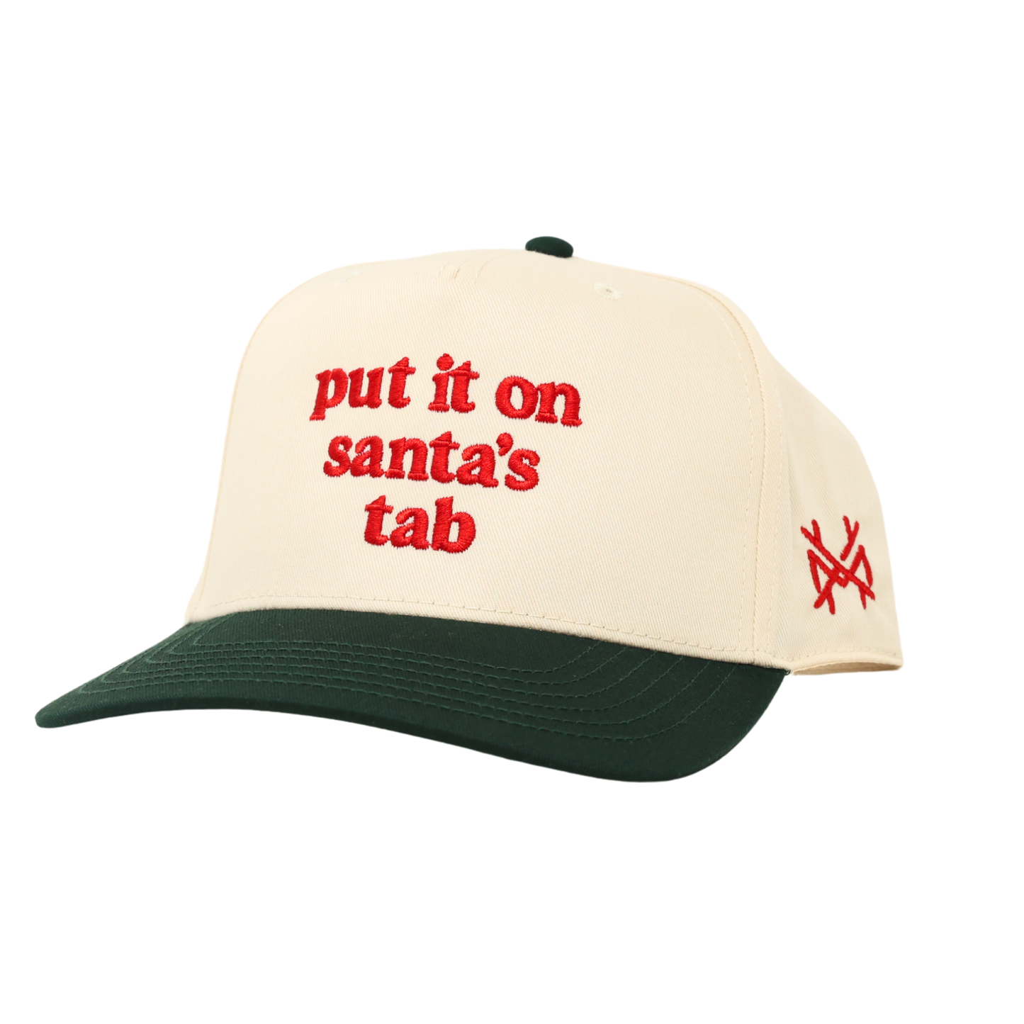 The Mad Hatter Co - Put it on Santa's Tab Christmas 2025 Trucker Hat : Retro Red Check/White