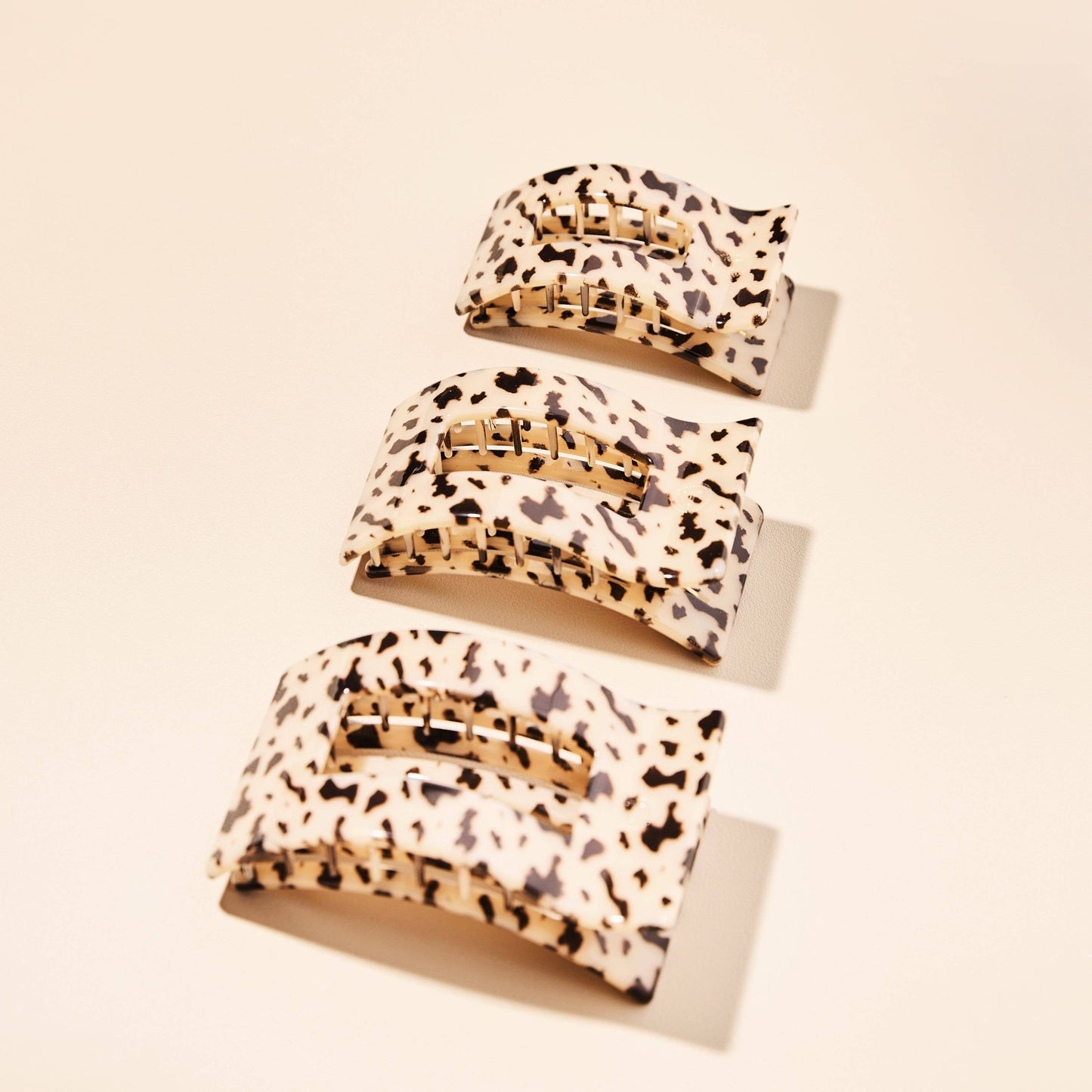 TELETIES - Flat Rectangle Hair Clip | Small | Blonde Tortoise