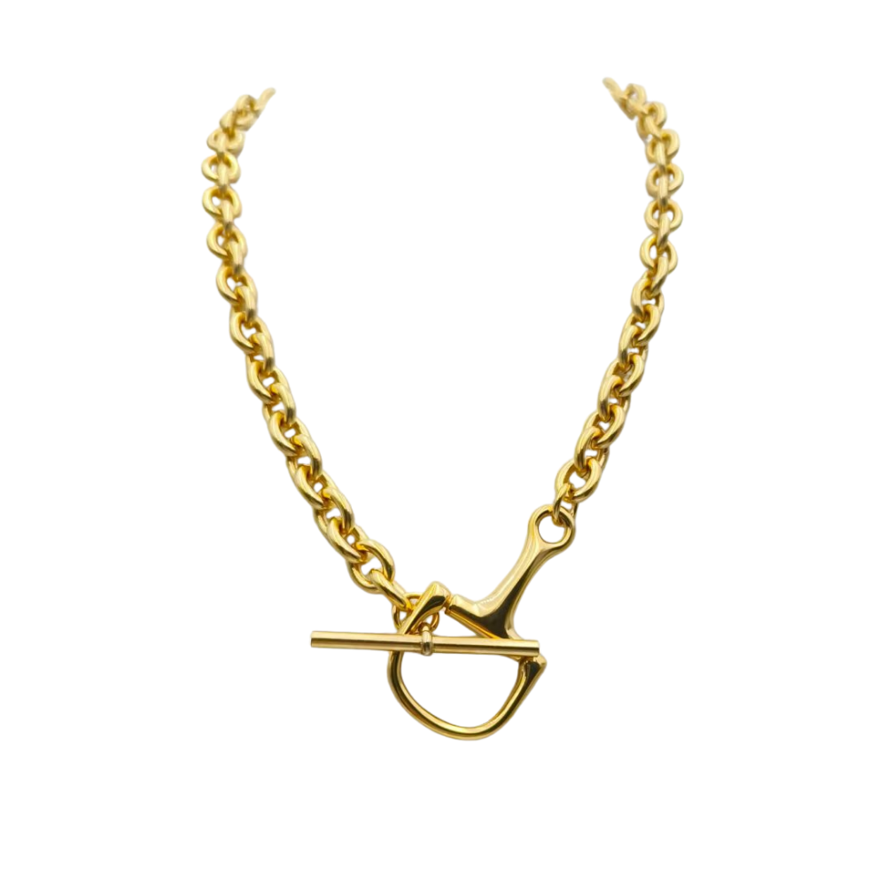 Deep South Originals Inc. - Equestrian Horse Bit Toggle Necklace 18k Gold Non Tarnish