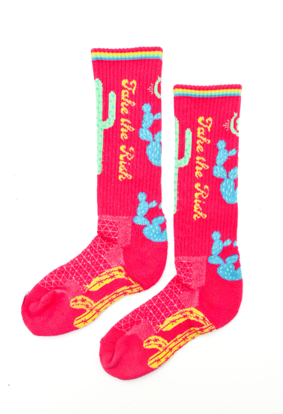 Lucky Chuck - Take the Risk Hot Pink Performance Socks