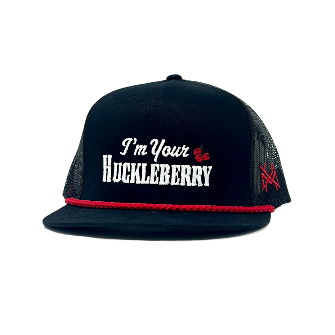 The Mad Hatter Co - MHC I'm Your Huckleberry Trucker Hat: Black/ Red Rope Yupoong