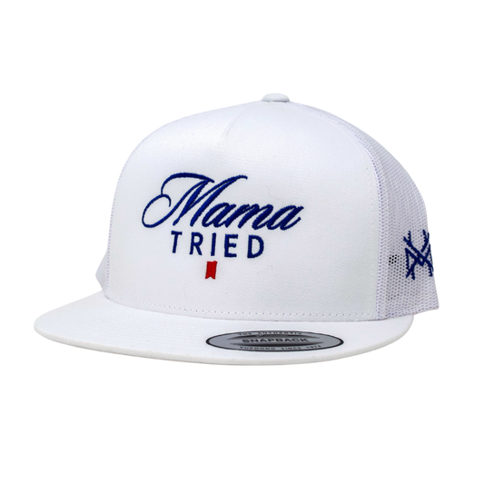 The Mad Hatter Co - MHC Mama Tried Ultra Trucker Hat: 6006 Yupoong White