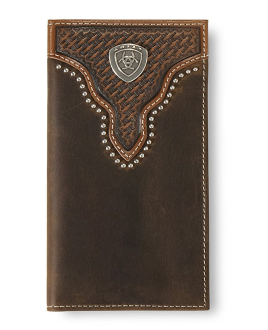 ARIAT RODEO BASKET WOVEN SUNBURST EMBOSSED WALLET
