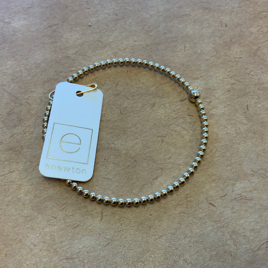 E NEWTON CLASSIC GOLD 3 MM BEAD BANGLE