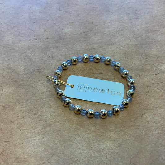 E NEWTON GOLD GRATEFUL PATTERN 6 MM BEAD BRACELET