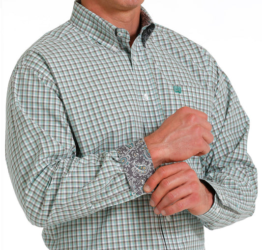 CINCH MENS LONG SLEEVE PLAID BUTTON DOWN
