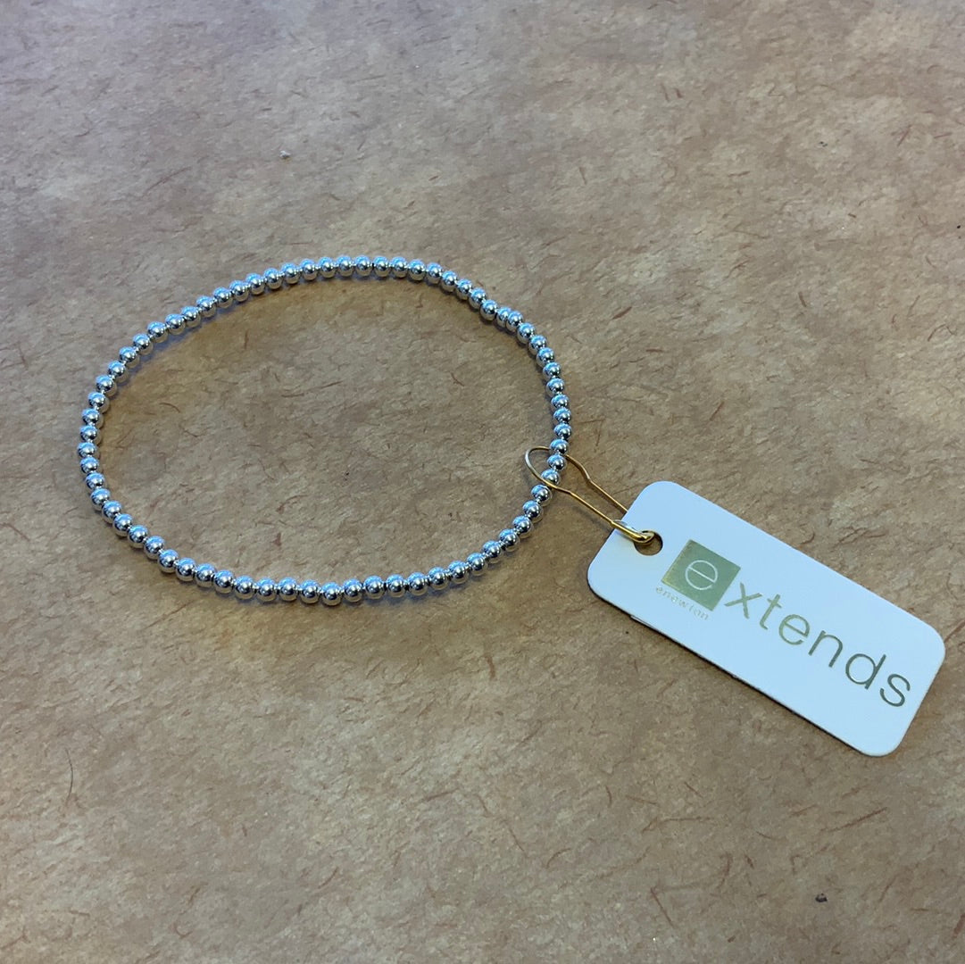 E NEWTON EXTENDS CLASSIC STERLING 3 MM BEAD BRACELET