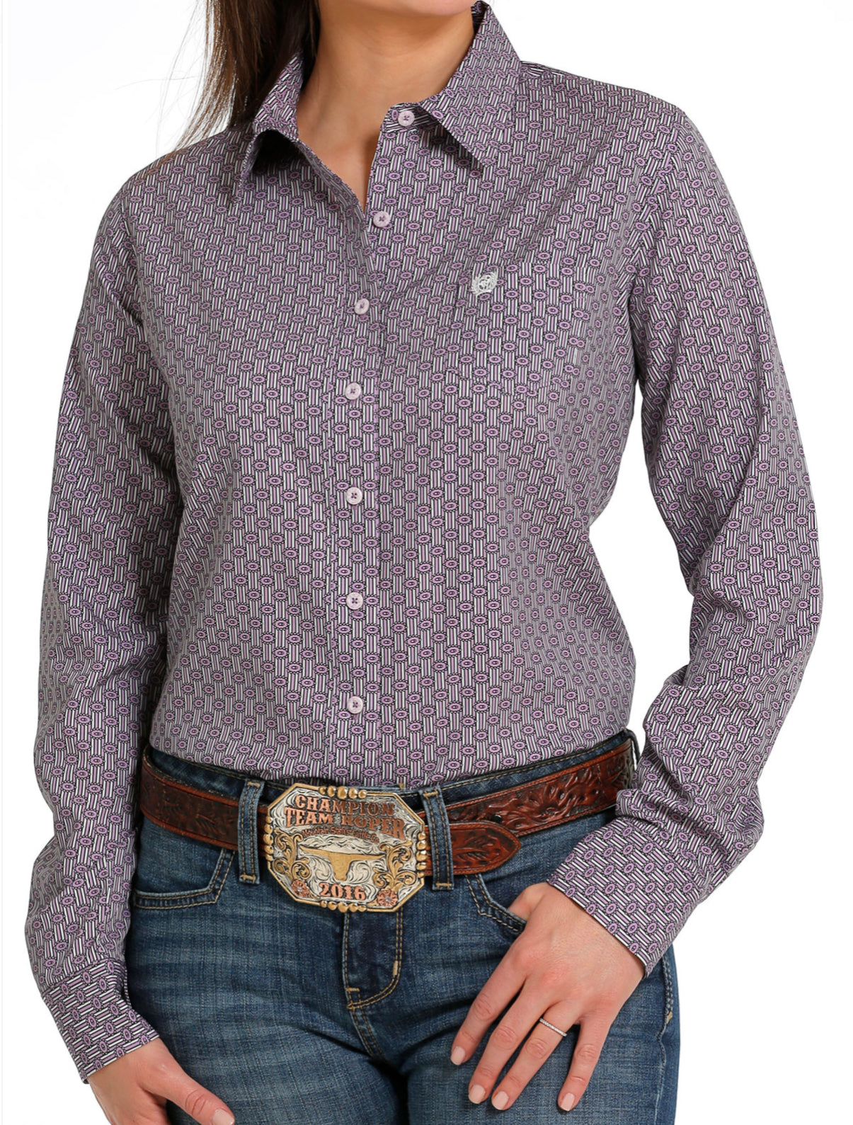 CINCH WOMENS LONG SLEEVE ARENAFLEX SHIRT IN LILAC