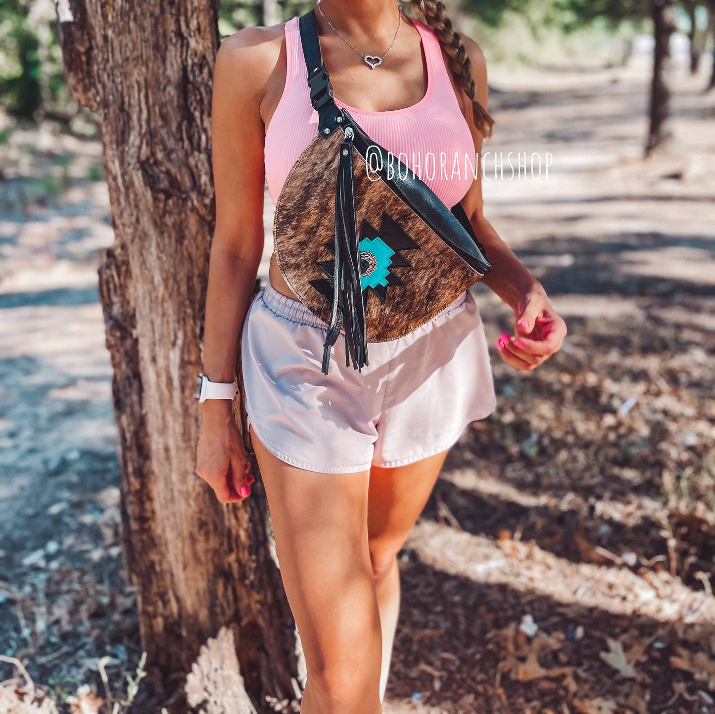 Boho Ranch Shop - Oversized Cowhide Leather Fanny Pack